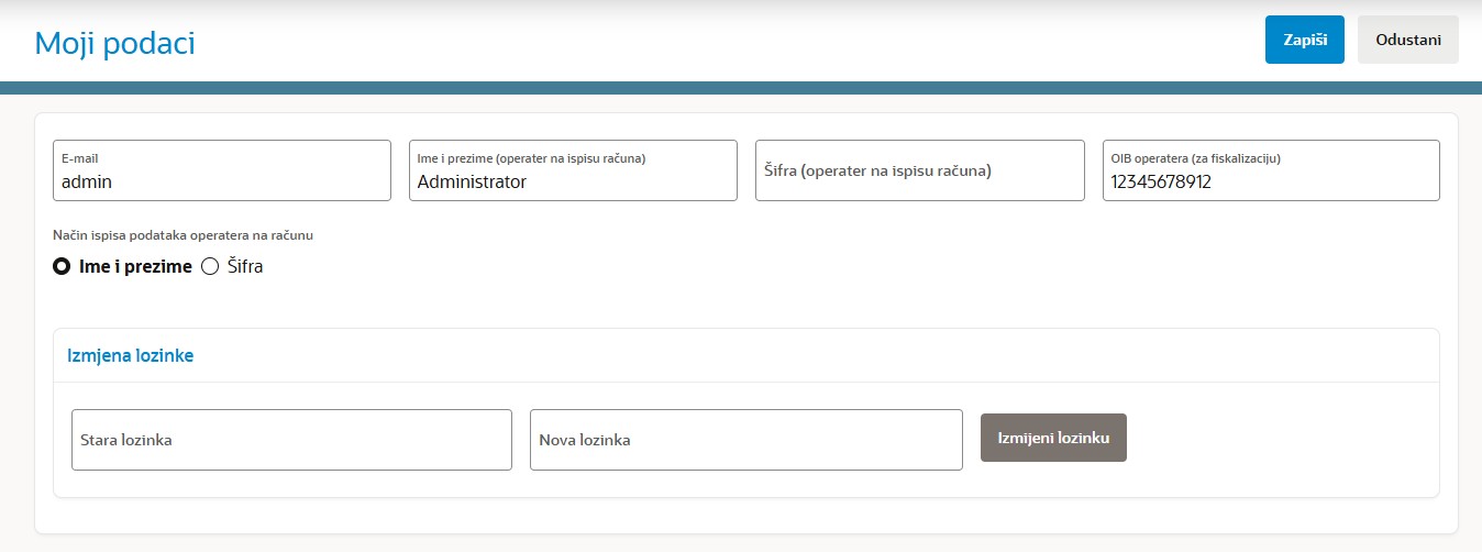 podaci izdavatelja računa